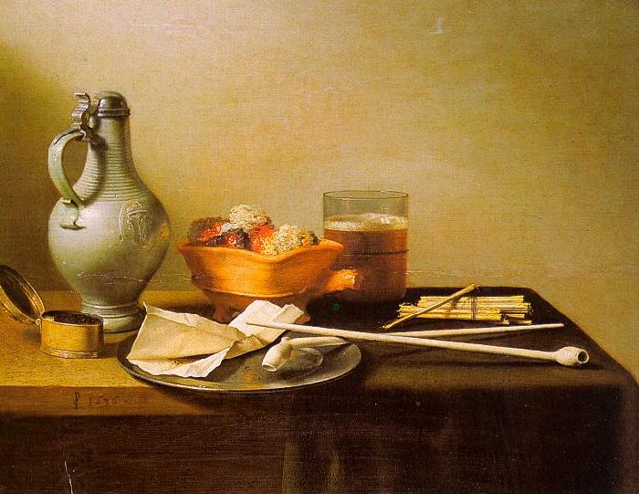 Pieter Claesz Pipes and Brazier oil painting picture
